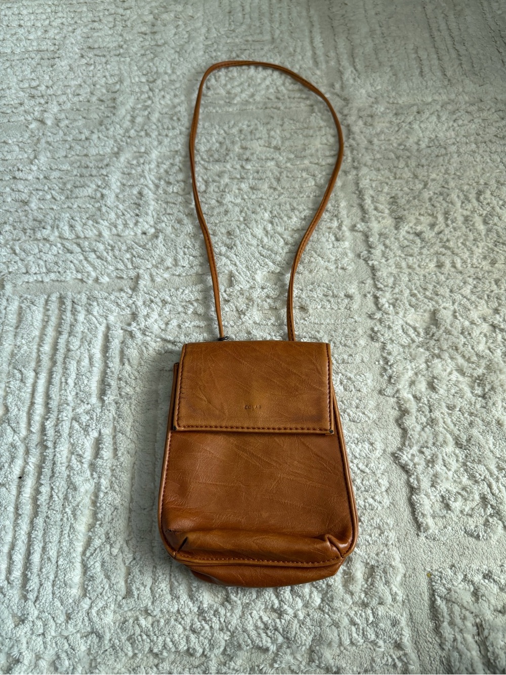 Colab Tan Leather Crossbody Phone Bag
